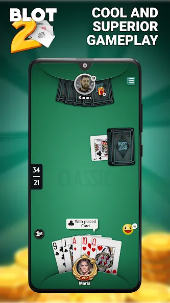 Blot 2 - Classic Belote (Блот 2)  [МОД Menu] Screenshot 3