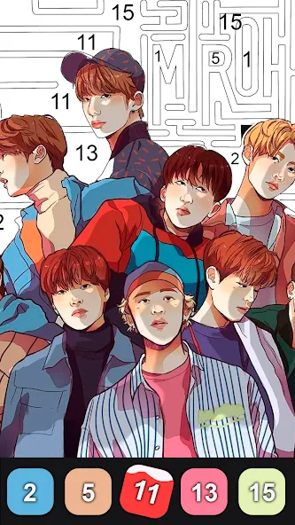 Kpop Paint by Numbers BT21  [МОД Все открыто] Screenshot 3