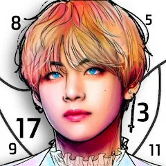 Взломанная Kpop Paint by Numbers BT21  [МОД Все открыто] - последняя версия apk на Андроид