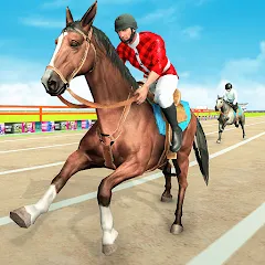 Взломанная Mounted Horse Racing Games  [МОД Unlocked] - полная версия apk на Андроид