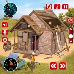Скачать взломанную Wood House Construction Game  [МОД Unlocked] - стабильная версия apk на Андроид