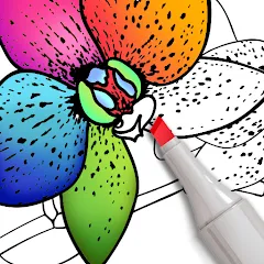 Взломанная Coloring for adults offline  [МОД Меню] - стабильная версия apk на Андроид