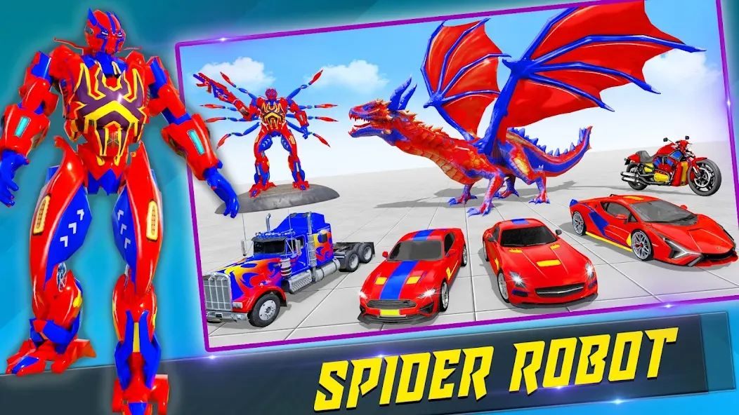 Spider Robot: Robot Car Games (Спайдер Робот)  [МОД Много денег] Screenshot 2