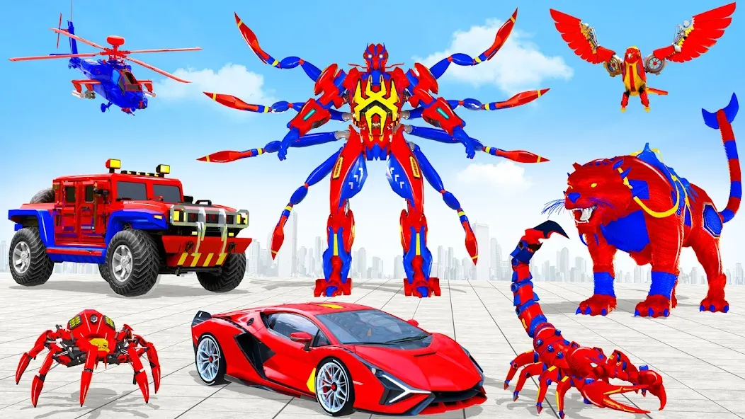 Spider Robot: Robot Car Games (Спайдер Робот)  [МОД Много денег] Screenshot 5