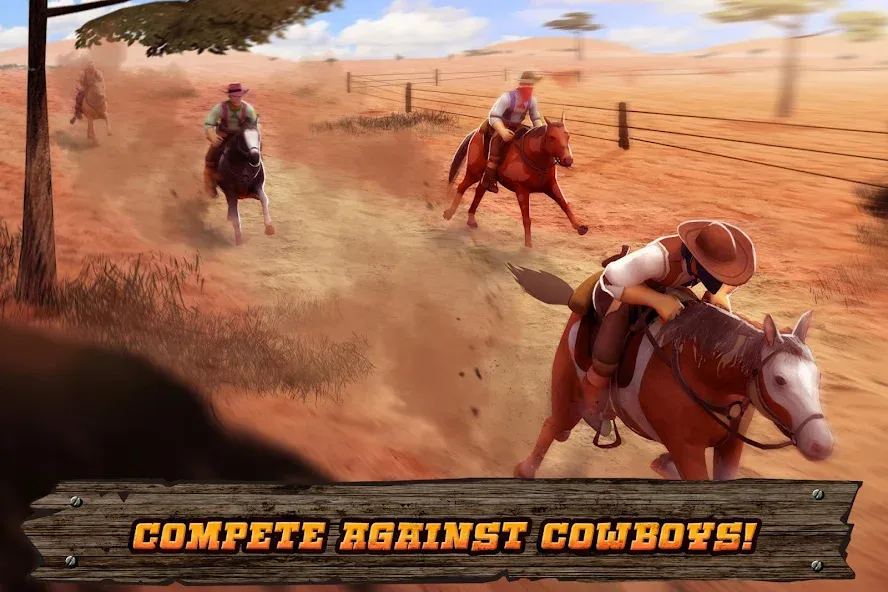 Cowboys Horse Racing Derby  [МОД Бесконечные монеты] Screenshot 3