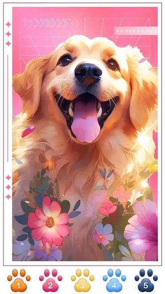 Dog Coloring, Color by number  [МОД Много денег] Screenshot 3