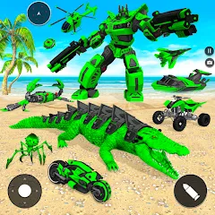 Скачать взлом Crocodile Animal Robot Games  [МОД Mega Pack] - последняя версия apk на Андроид