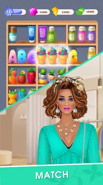 Fashion Triple Match: Dress Up (Фэшн Мердж)  [МОД Бесконечные монеты] Screenshot 2