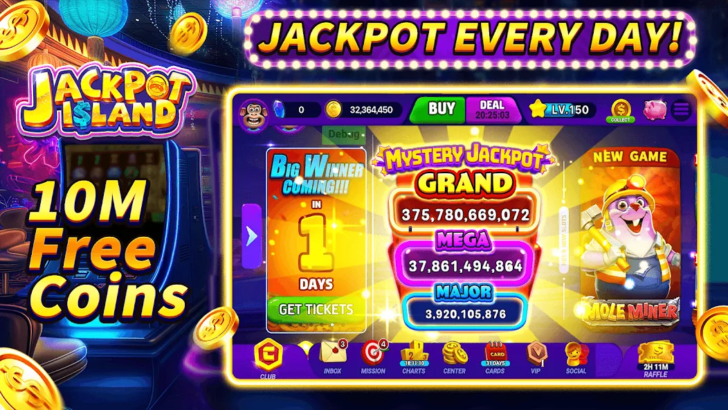 Jackpot Island - Slots Machine (Джекпот Айленд)  [МОД Бесконечные деньги] Screenshot 1